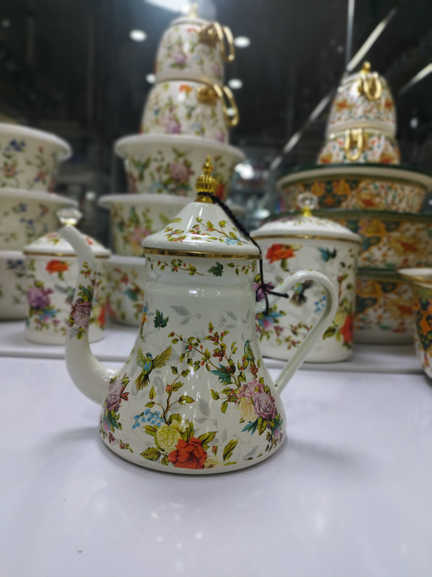 قوری عربی گلدار لعابی