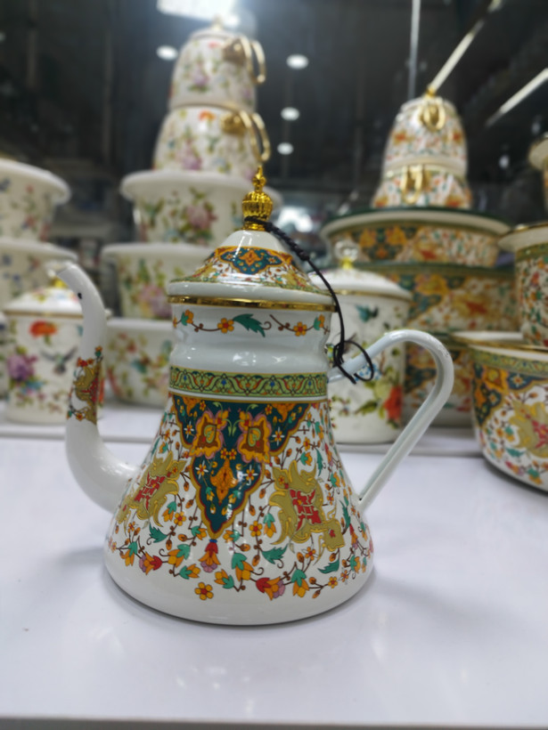 قوری عربی گلدار لعابی