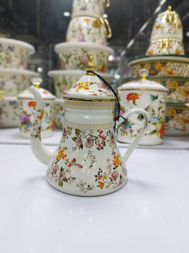قوری عربی گلدار لعابی